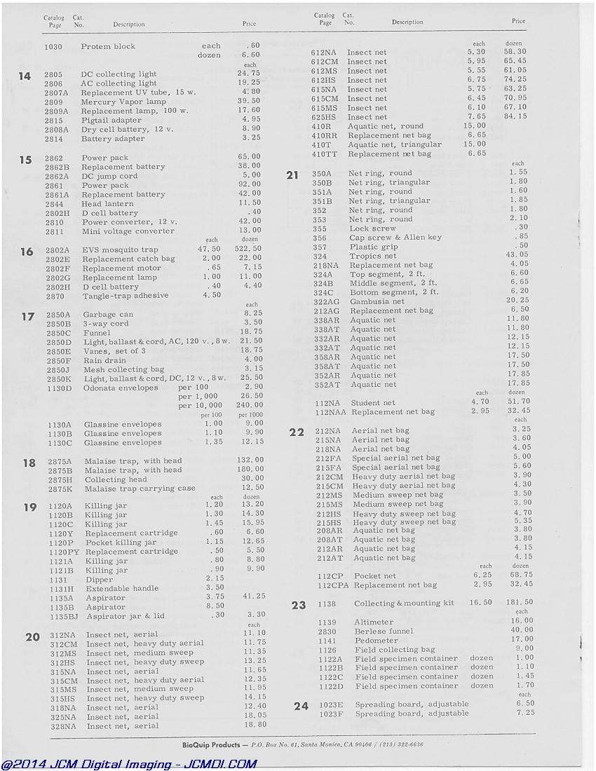 BioQuip 1978-1979 Catalog page scan